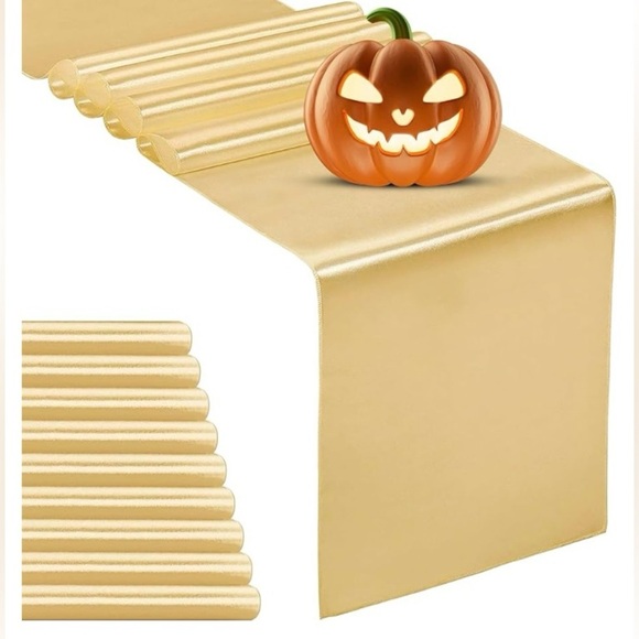 Table Runners 12”x 108”. 10pk in satin gold. - Picture 2 of 3